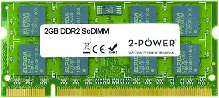 Produktbild 2-Power 2GB DDR2 667MHz SoDIMM (1 x 2GB, 667 MHz, DDR2-RAM, SO-DIMM)