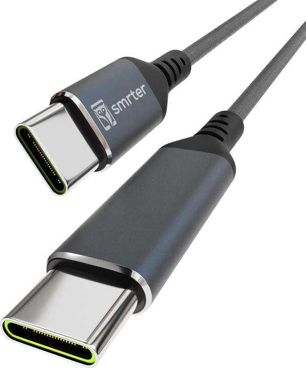 Smrter USB-C Kabel USB 2.0 USB-C® Stecker, USB-C® Stecker 1 m Anthrazit mit OTG- (1 m, USB 2.0, 100 W)
