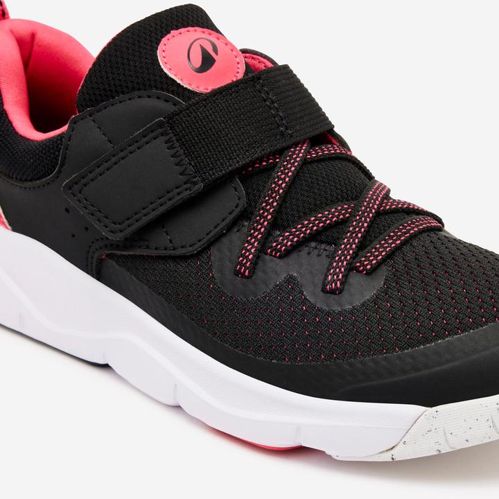 Immagine prodotto Decathlon Scarpe da ginnastica per bambini con lacci elastici e velcro - Playful Fast nero/rosa (33)
