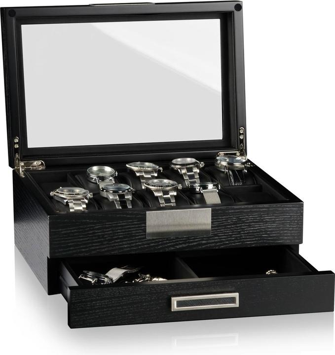 Produktbild Heisse & Söhne Uhrenbox Monteray 10+ Esche - Schwarz Seidenmatt