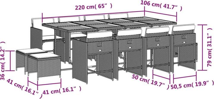 Produktbild vidaXL Garten Essgruppe