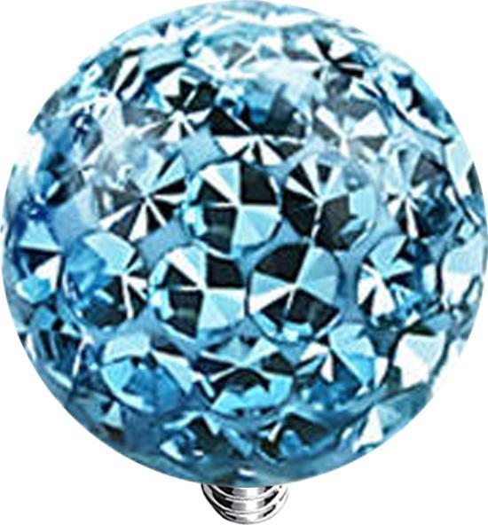 Actual product image Star Piercing Dermal Anchor crystal ball aqua epoxy protective layer (without brass, Surgical steel 316L)