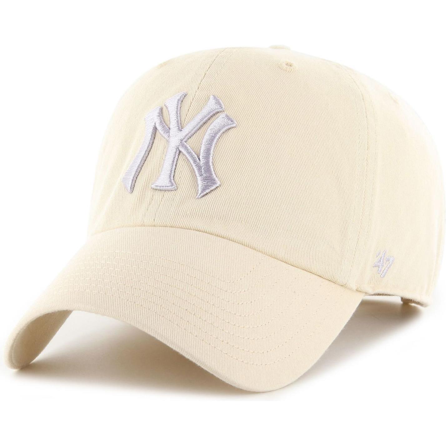 47 Brand, Herren, Cap, Strapback Cap - Clean Up New York Yankees Natural, Beige