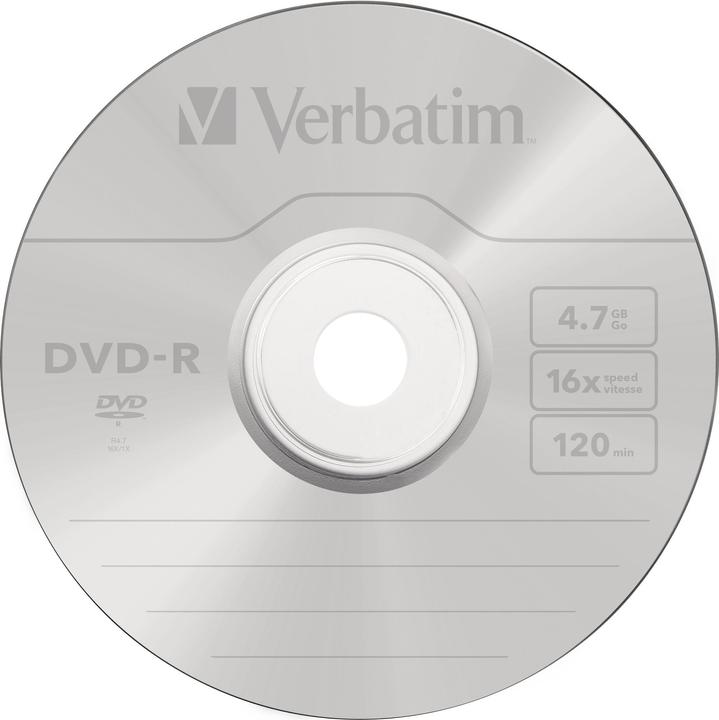 Produktbild Verbatim DVD-R, 4.7GB, 16x, 5er Pack (5 x)