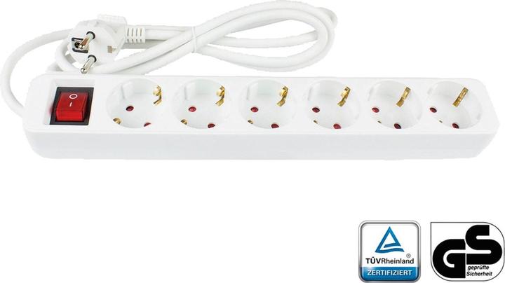 Actual product image Good Connections Power strip with switch, 6-way, protective contact plug to 6x protective contact socket (6x, CEE 7/3, 1.50 m)