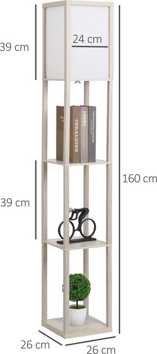 Produktbild Homcom Stehleuchte MDF, Metall Schwarz (E27)