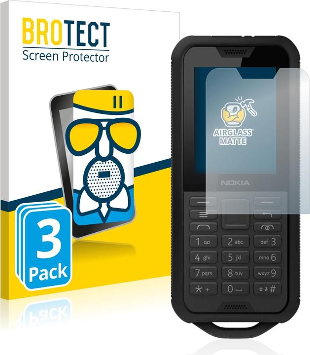Actual product image BROTECT AirGlass Glass Matte (3 Piece, Nokia 800 Tough)