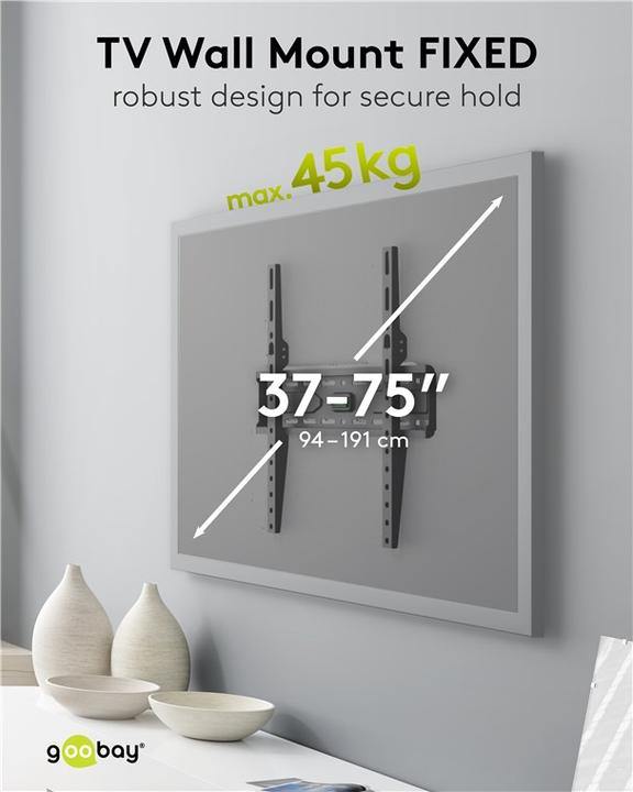 Image du produit Goobay TV-Wandhalterung FIXED L (Mur)