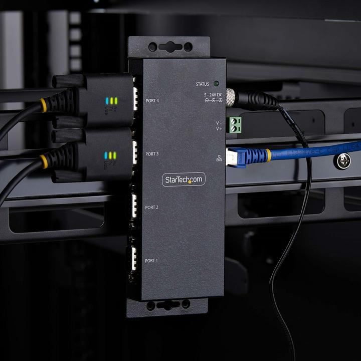 Actual product image StarTech com 4-Port Serial to Ethernet Adapter, IP Serial Device Server For Remote RS232 Devices, Wa