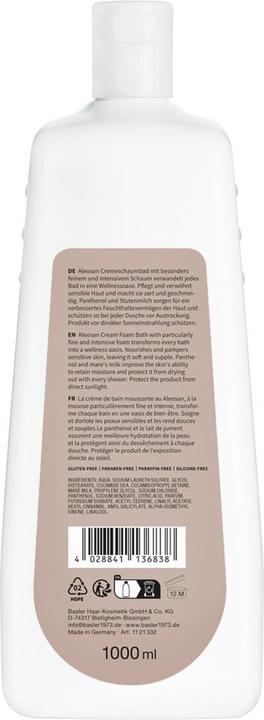 Produktbild Basler Aleosan Stutenmilch Creme-Schaumbad (1000 ml, Schaumbad)