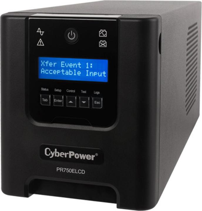 Cyberpower PR750ELCD Line-Interactive 750VA/675W Sinsuwelle AVR LCD Sortie(6) IEC RS232 USB HID EPO SNMP (O... (750 VA, 675 W, Line-interactive Onduleur)