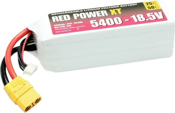Immagine prodotto Red Power LiPo accupack 18.5 V 5400 mAh 25 C Softcase XT90 (18.50 V, 5400 mAh)