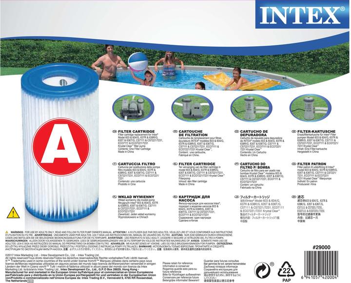 Immagine prodotto Intex Cartuccia filtro tipo A