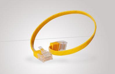 Produktbild Tecline Patchkabel Cat.6 U/UTP, ungeschirmt, flach, gelb, 3.0m superflaches Patchkabel z.B. für die Verlegun (U/UTP, CAT6, 3 m)