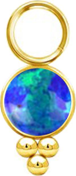 Image du produit Star Piercing Anhänger vergoldet Opal blau mit Kugeln (sans laiton, Acier chirurgical 316L)