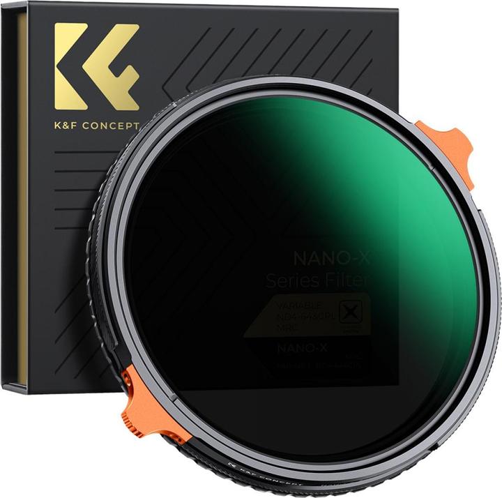 Produktbild K&F Concept 72mm 2-in-1 Variable ND4-ND64 (2-6 Stop) & CPL Filter, Green Coated, Anti-Scratch (Nano-X Series) (72 mm, ND- / Graufilter, Polarisationsfilter)