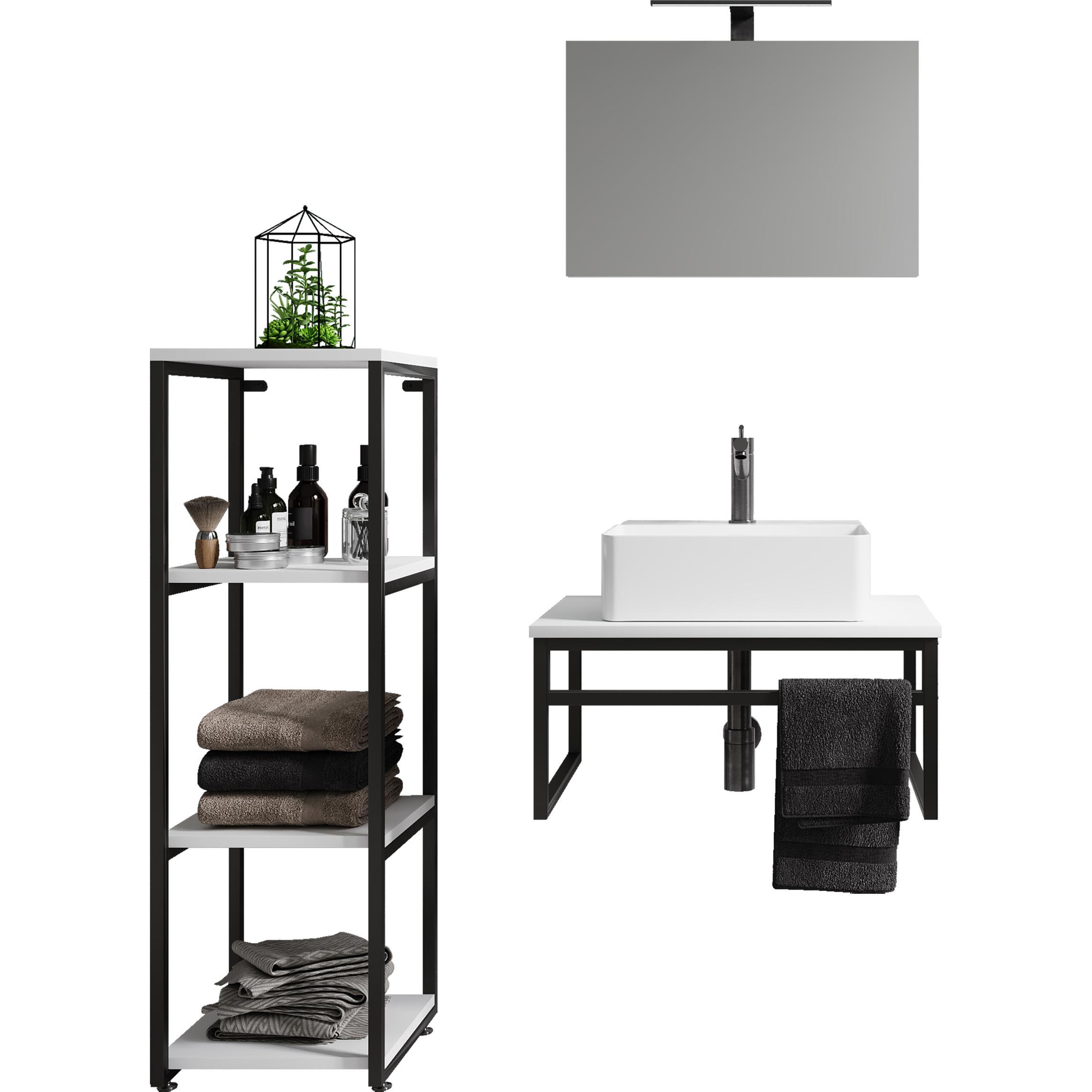 Thumbnail - VCM, Badmöbelset, 4-tlg. Waschplatz Waschbecken Bitila 60 V1