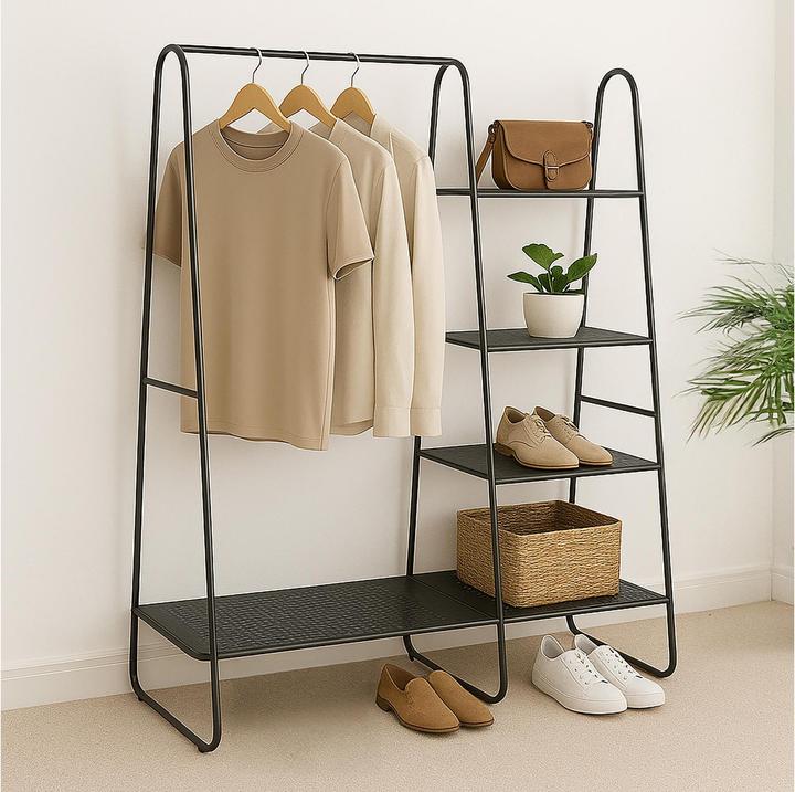 Immagine prodotto Relaxdays Kleiderständer Schwarz 5 Böden