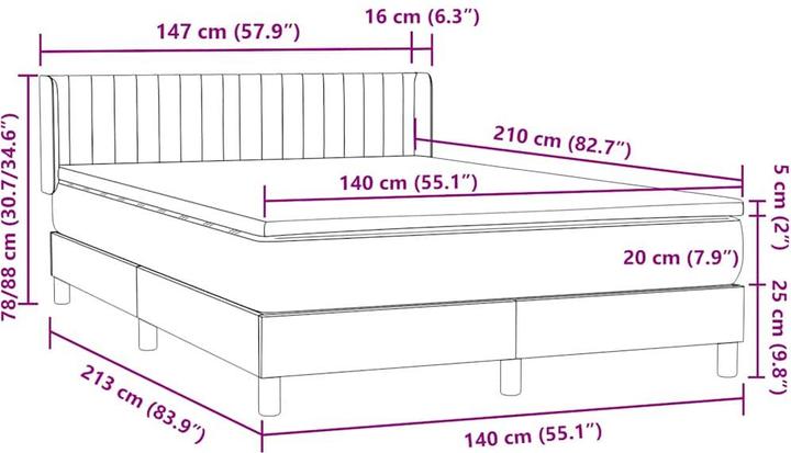 Image du produit vidaXL Boxspringbett (140 x 210 cm)