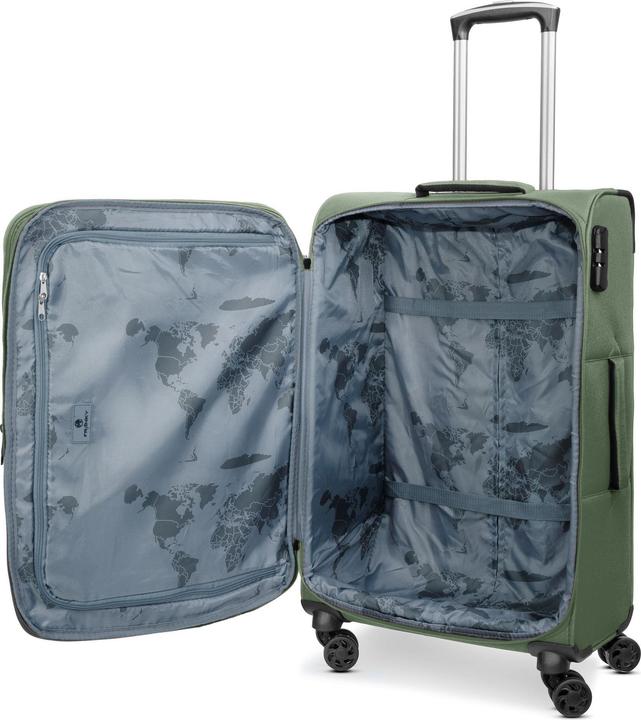 Immagine prodotto Franky Set di valigie Melbourne 3.0 a 4 ruote, 3 pezzi, con ripiegamento elastico (180 l)