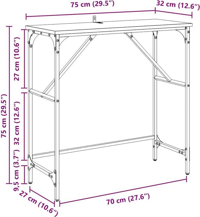 Produktbild vidaXL Konsolentisch (32 x 32 x 75 cm)