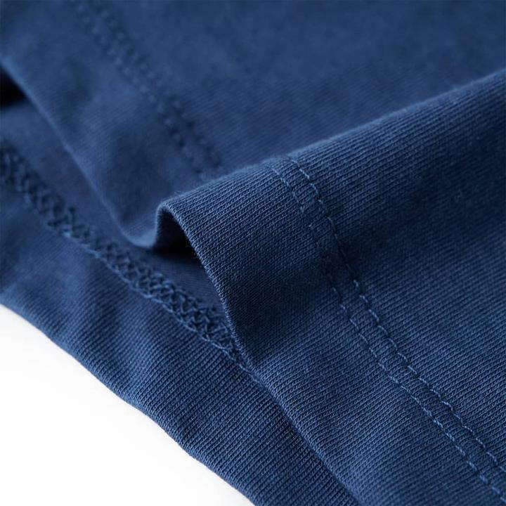 Image du produit vidaXL T-shirt enfant bleu foncé 128,Matière : 100 (128)