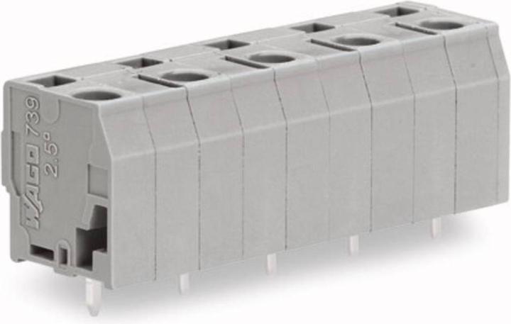 Actual product image Wago 739-3202 Terminal block 1 soldering pin/pole 2-pole grid dimension 10 mm grey