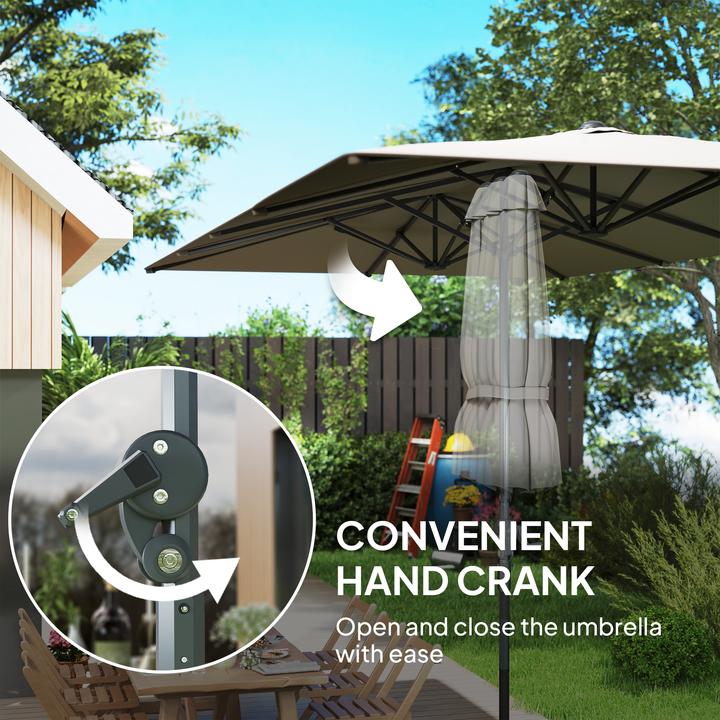 Image du produit Outsunny Doppelsonnenschirm Aluminium, Polyester Dunkelgrau (2.64 m)
