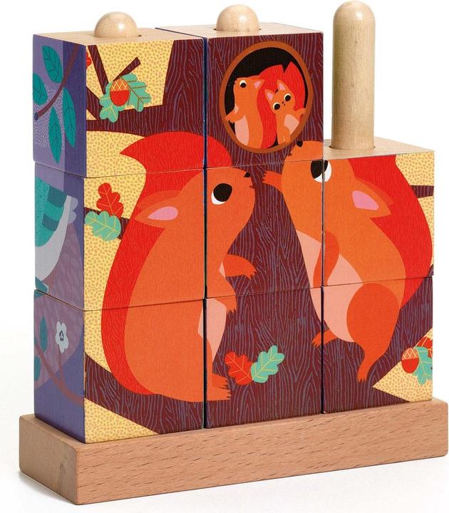 Immagine prodotto Djeco Cubo di legno Puzzle-Up Forest (9 pezzi)