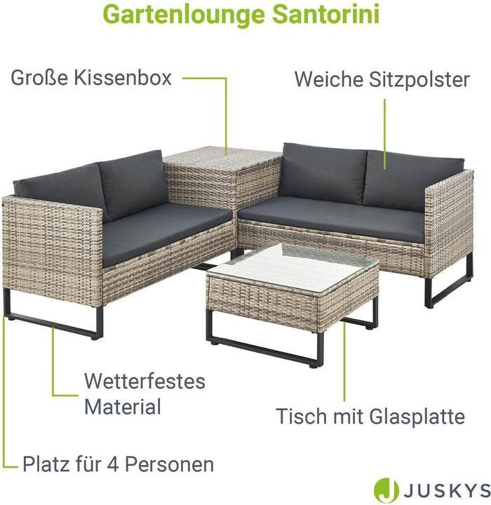 Produktbild Juskys Polyrattan Lounge