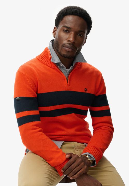Image du produit Superdry Pull camionneur rayé en maille de coton (M)