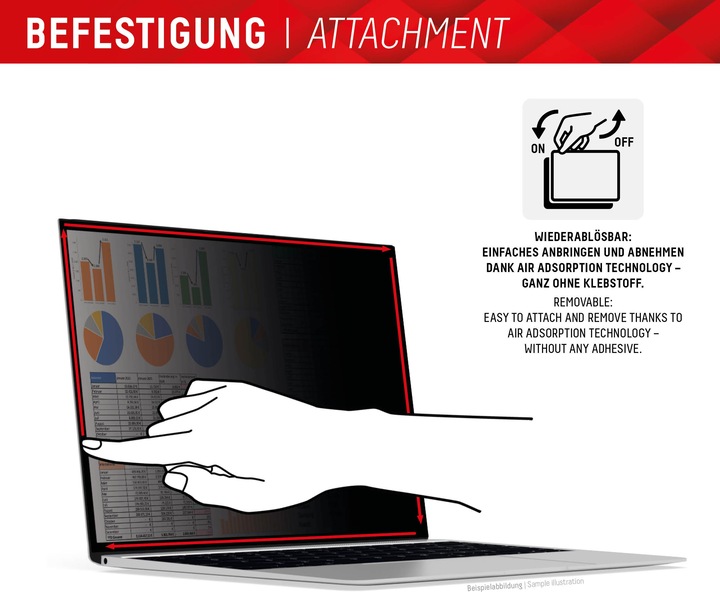 Produktbild Displex Privacy Safe randlos, Laptop Blickschutzfilter (14", 16 : 10)
