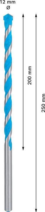 Produktbild Bosch Professional Zubehör EXPERT CYL-9 MultiConstruction Bohrer, 12 x 200 x 250 mm (12 Millimeter)