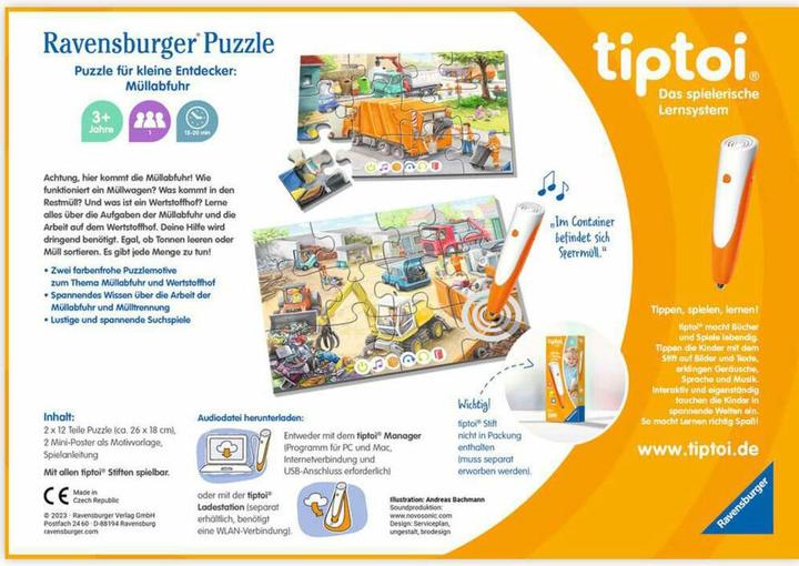 Immagine prodotto tiptoi Puzzle per piccoli esploratori: Garbage collection (12 pezzi)