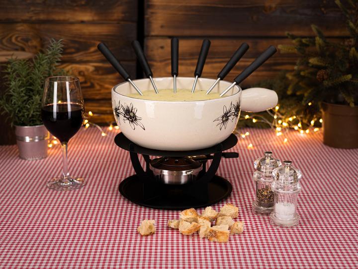 Immagine prodotto Nouvel Käsefondue-Set «Edelweiss-Duo», 9-teilig für 6 Personen (Fondue di formaggio)