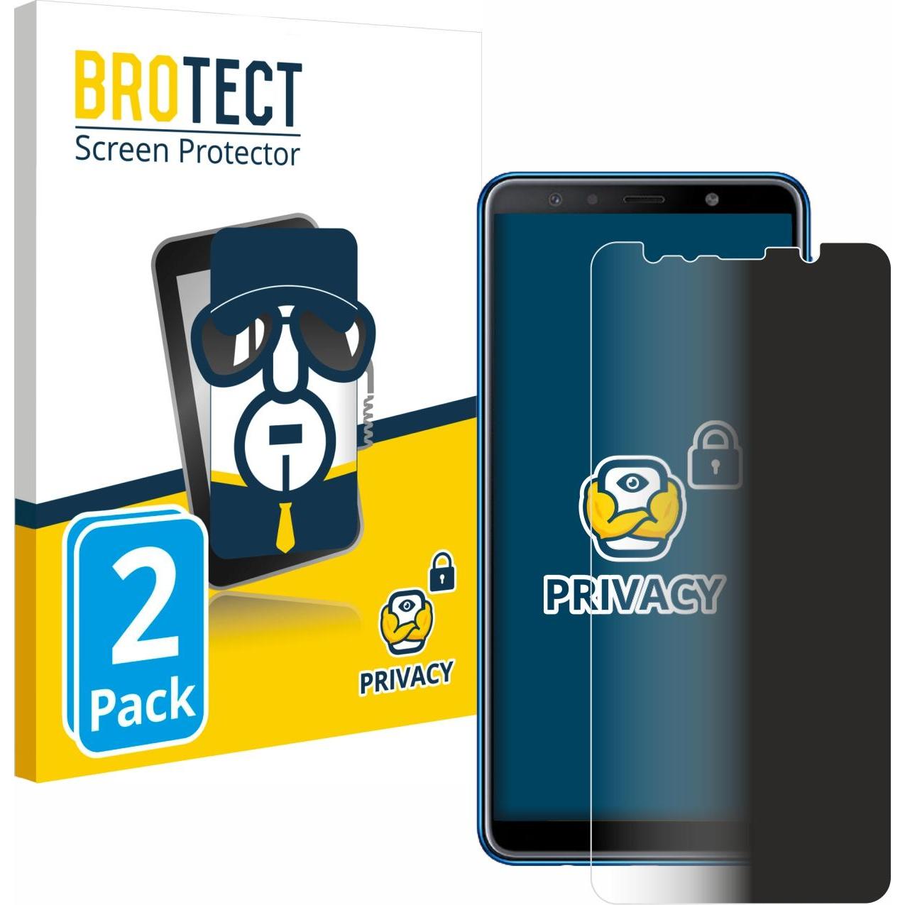 BROTECT Sichtschutzfolie Anti-Spy Privacy Folie Blaulicht-Schutz (2 Stück, Samsung Galaxy A7 (2018)), Smartphone Schutzf...