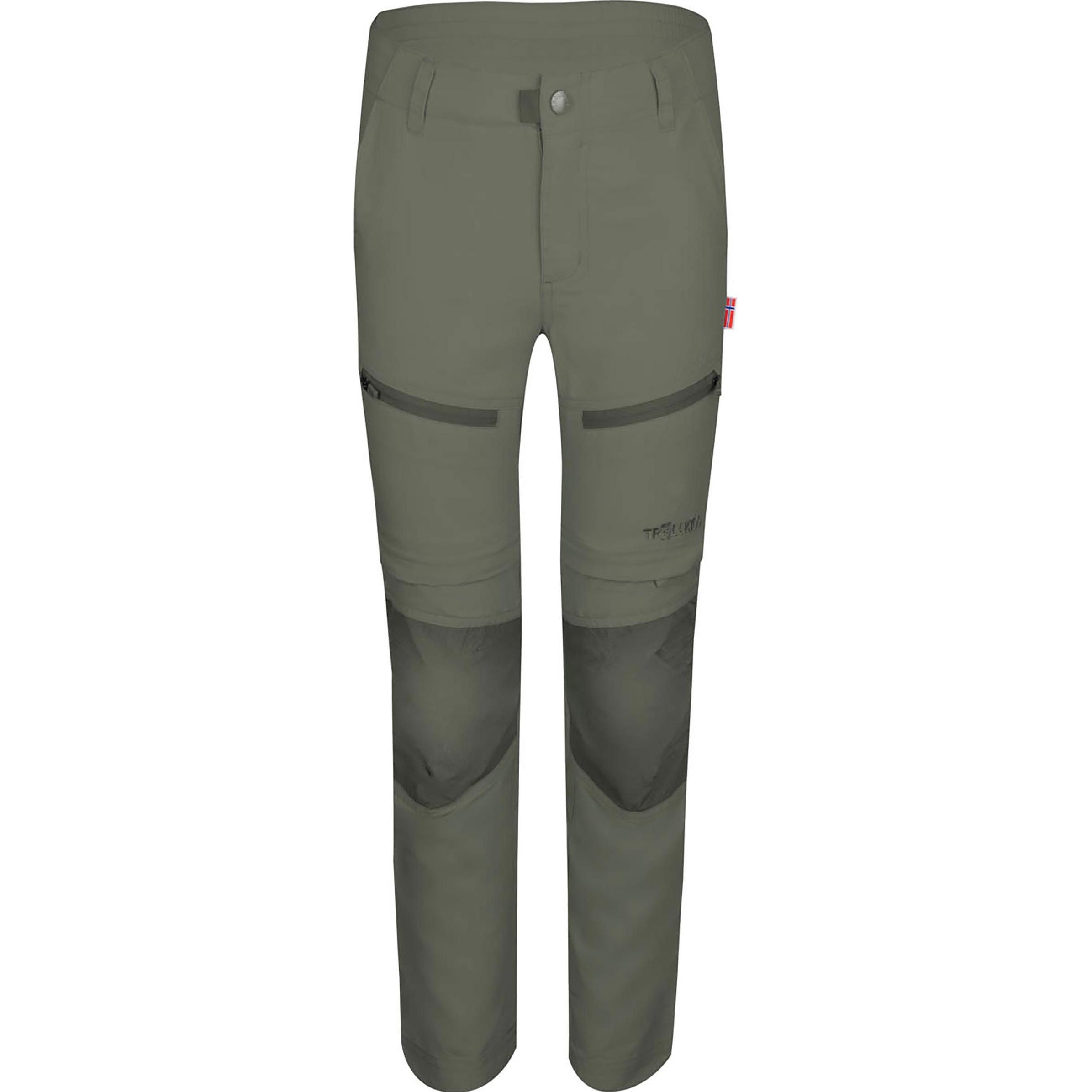 Trollkids, Unisex, Outdoorhose, Kid's Nordfjord Zip-Off Pants Slim Fit (146), Grün, 146