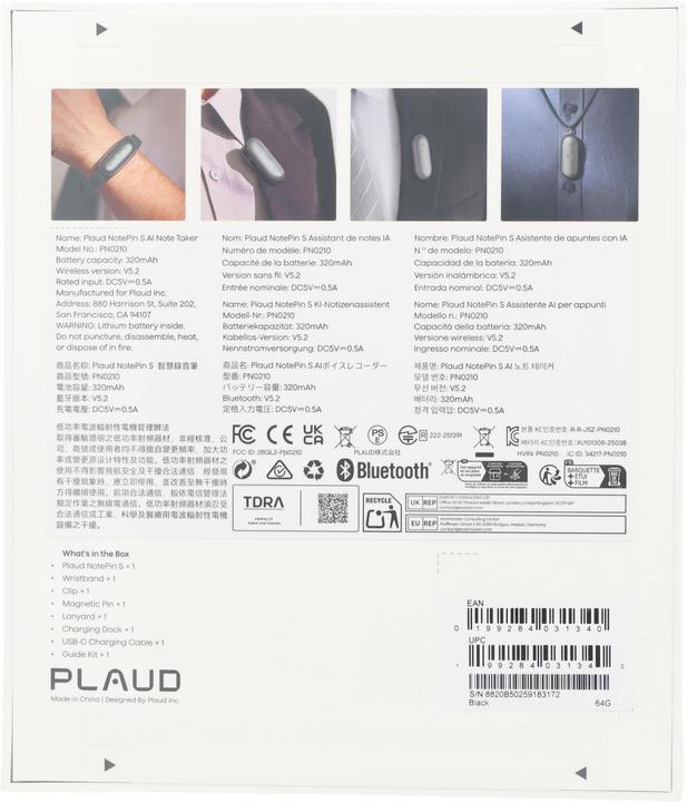 Immagine prodotto Plaud NotePin S (64 GB)