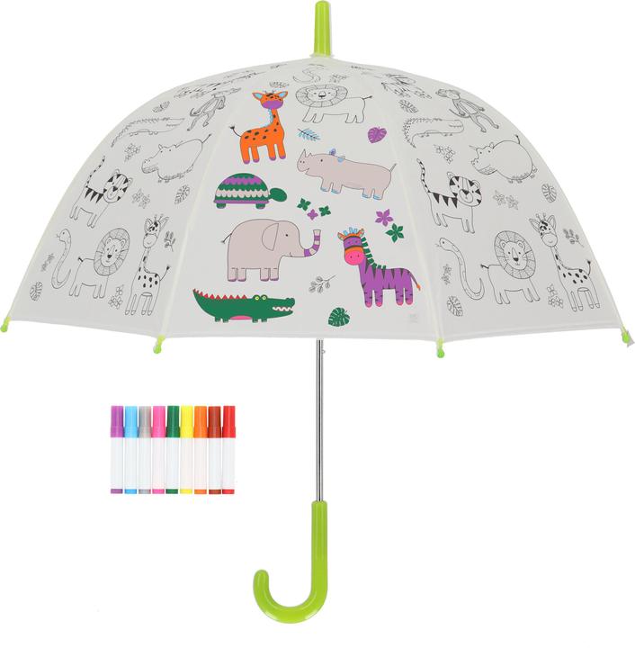 Produktbild Esschert Design Ausmal-Regenschirm "Dschungel