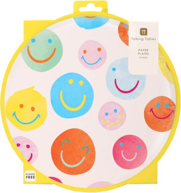 Produktbild TALKING TABLES Partyteller Smiley - 10 Stück (10 x)