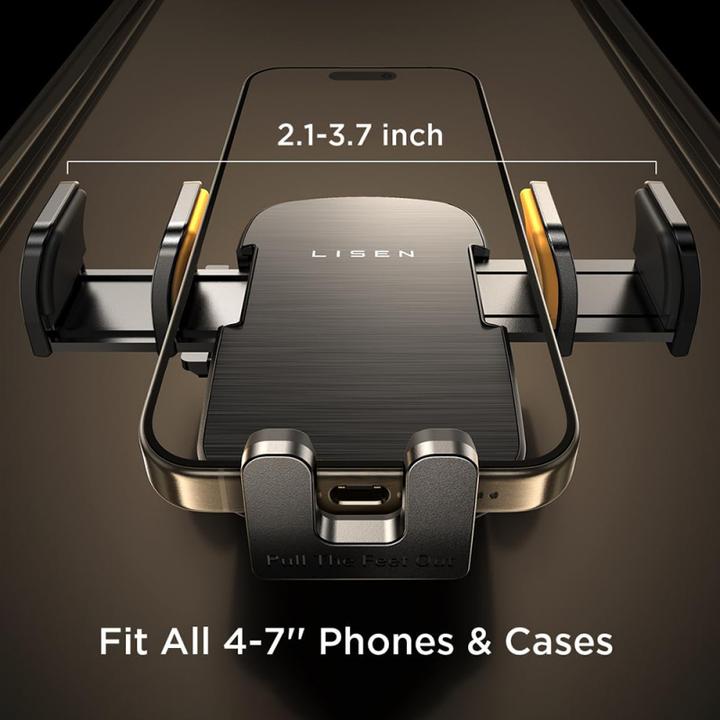 Actual product image Lisen Car Holder 2in1, 4.7inch - 7.2inch, Black