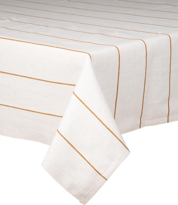 Actual product image Södahl Table cloth Line 140 x 220 cm, Crème/Gold (140 x 220 cm)