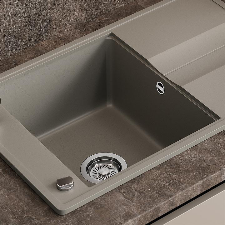 Produktbild Bergström Spülbecken Kyoto, Beton, 78 x 50 cm (Einbauspüle mit Abtropffläche, 78 cm, 50 cm)