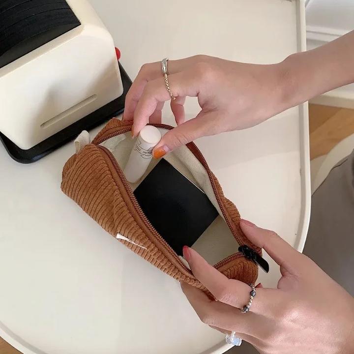 Actual product image Only-Bags.Store Toiletry bag Organiser Corduroy cosmetic bag Small make-up case