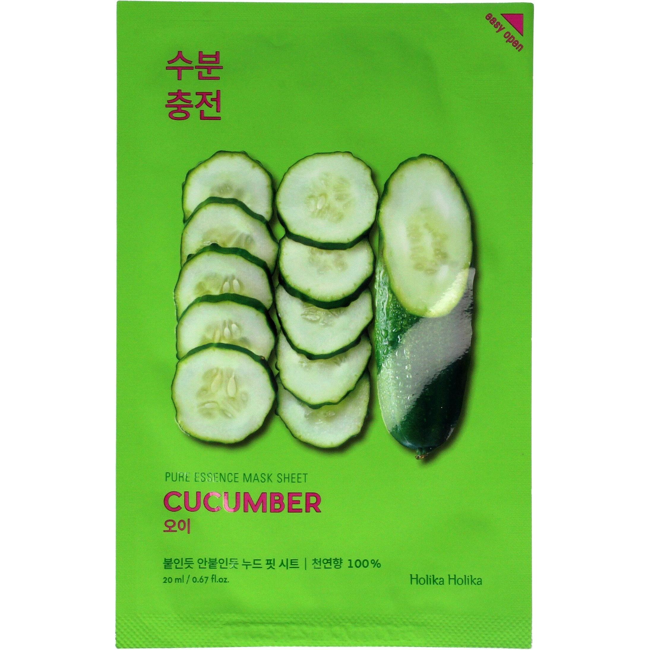 Holika Holika, Maschera viso, Foglio di maschera Pure Essence al cetriolo (20 ml)