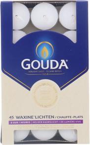 Gouda theelichtjes 6 uur 45 stuks wit (45 Pcs.)