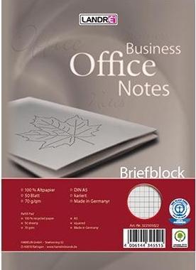 Actual product image Landré Recycling A4 glued at the top writing pad (A4, Checked, Hardcover)