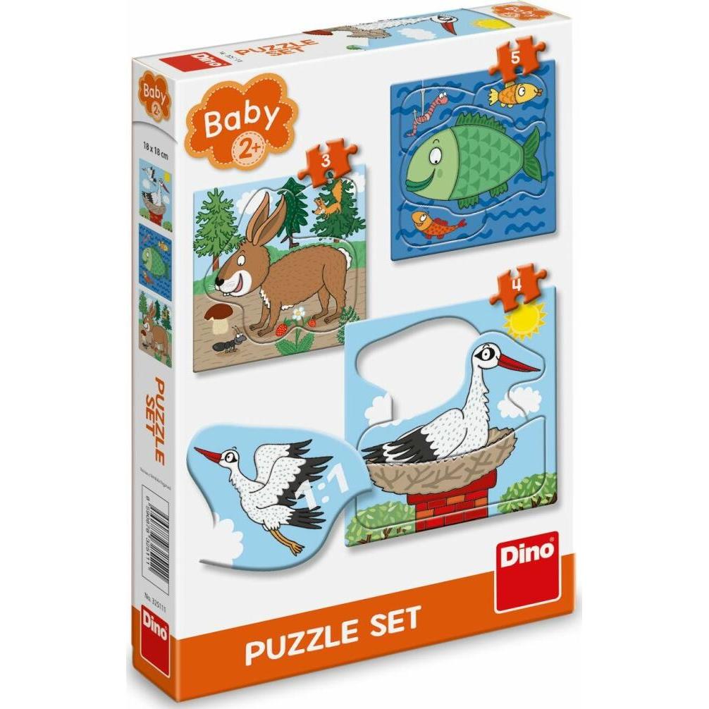 Thumbnail - Dino Baby puzzle Tiere: Wo leben sie? 3in1 (3,4,5 Stück) (3 Teile)