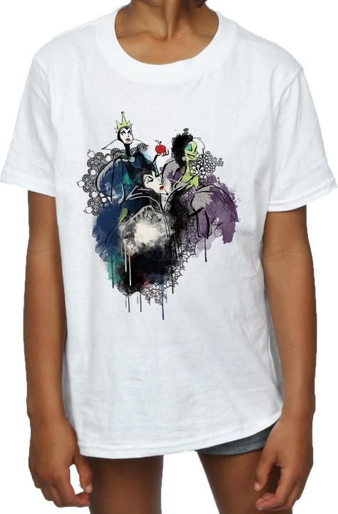 Actual product image Disney Girls Villains Sketch Cotton T-Shirt (140, 146)