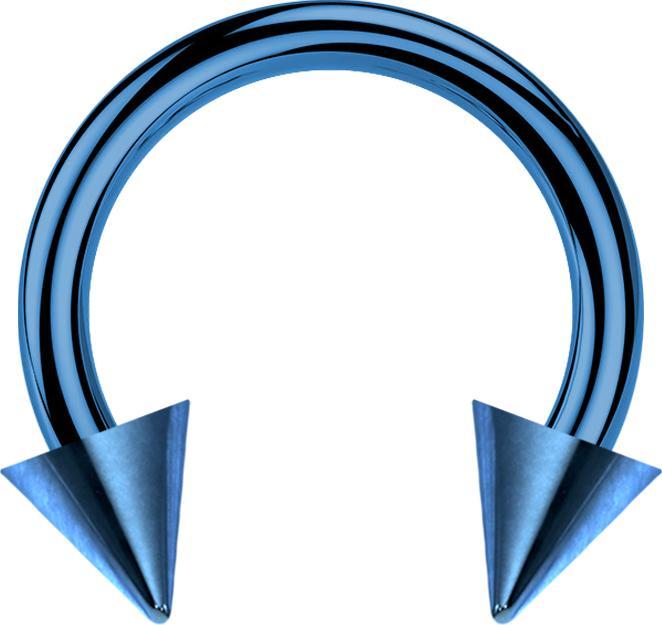 Image du produit Star Piercing Circular Barbell bleu foncé avec deux cônes (Titane, sans laiton)